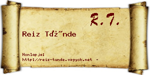 Reiz Tünde névjegykártya